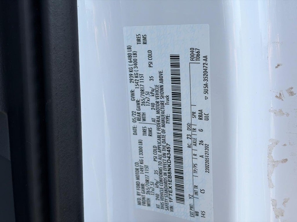 2022 Ford F-150 4WD SuperCab 6.5' Box
