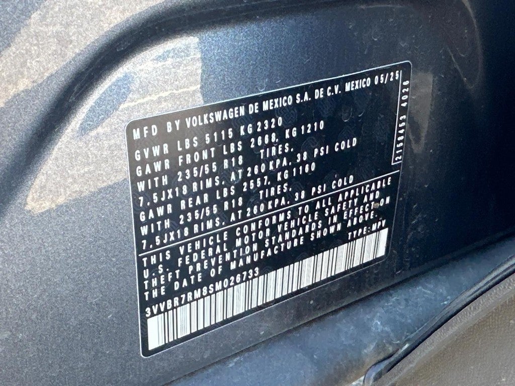 2025 Volkswagen Tiguan 2.0T S 4MOTION