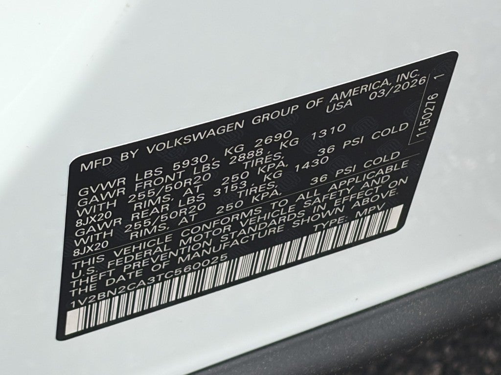 2026 Volkswagen Atlas 2.0T SEL 4MOTION