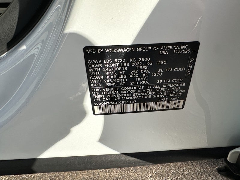 2026 Volkswagen Atlas 2.0T SE FWD