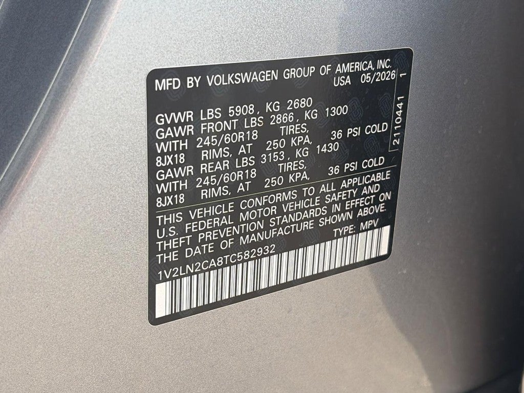 2026 Volkswagen Atlas 2.0T SE 4MOTION
