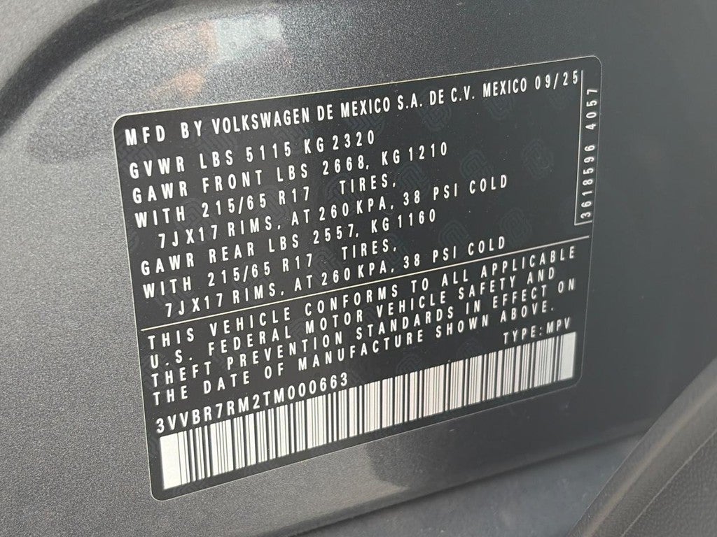 2026 Volkswagen Tiguan 2.0T S 4MOTION