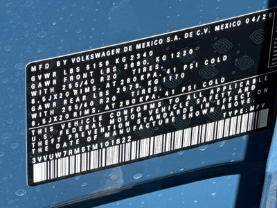 2026 Volkswagen Tiguan 2.0T SEL R-Line Turbo 4MOTION